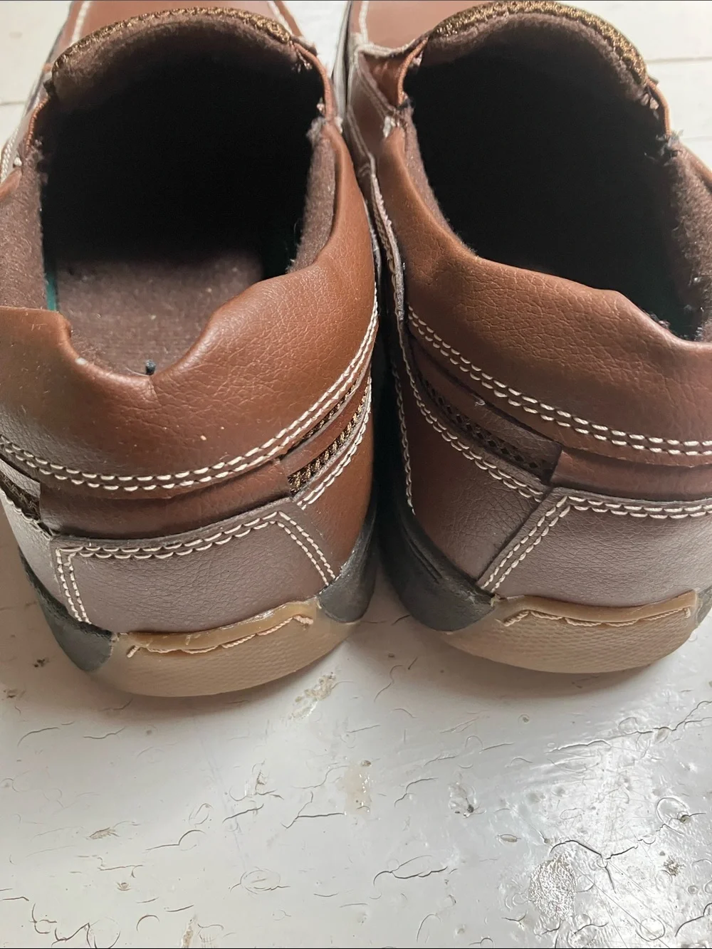 Dr. Scholl’s Men’s Sz 10 Advanced Comfort Brown Leather Casual Boat Shoes